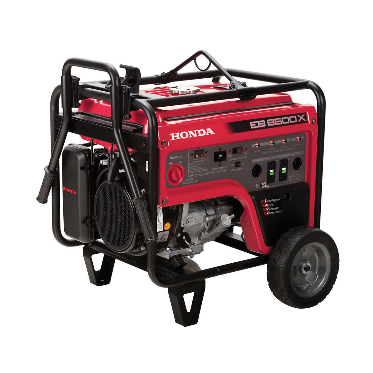 Honda EB6500 Generator, 27.1 A, 120/240 V, 6.2 gal Tank, 6.9 hr Run Time, Recoil Start