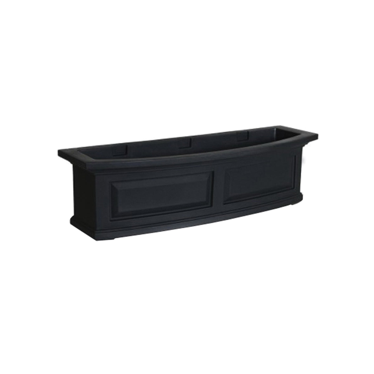 MAYNE Nantucket 4830-B Window Box, 11-1/2 in W, 36 in D, Double Wall Design, Polyethylene, Black