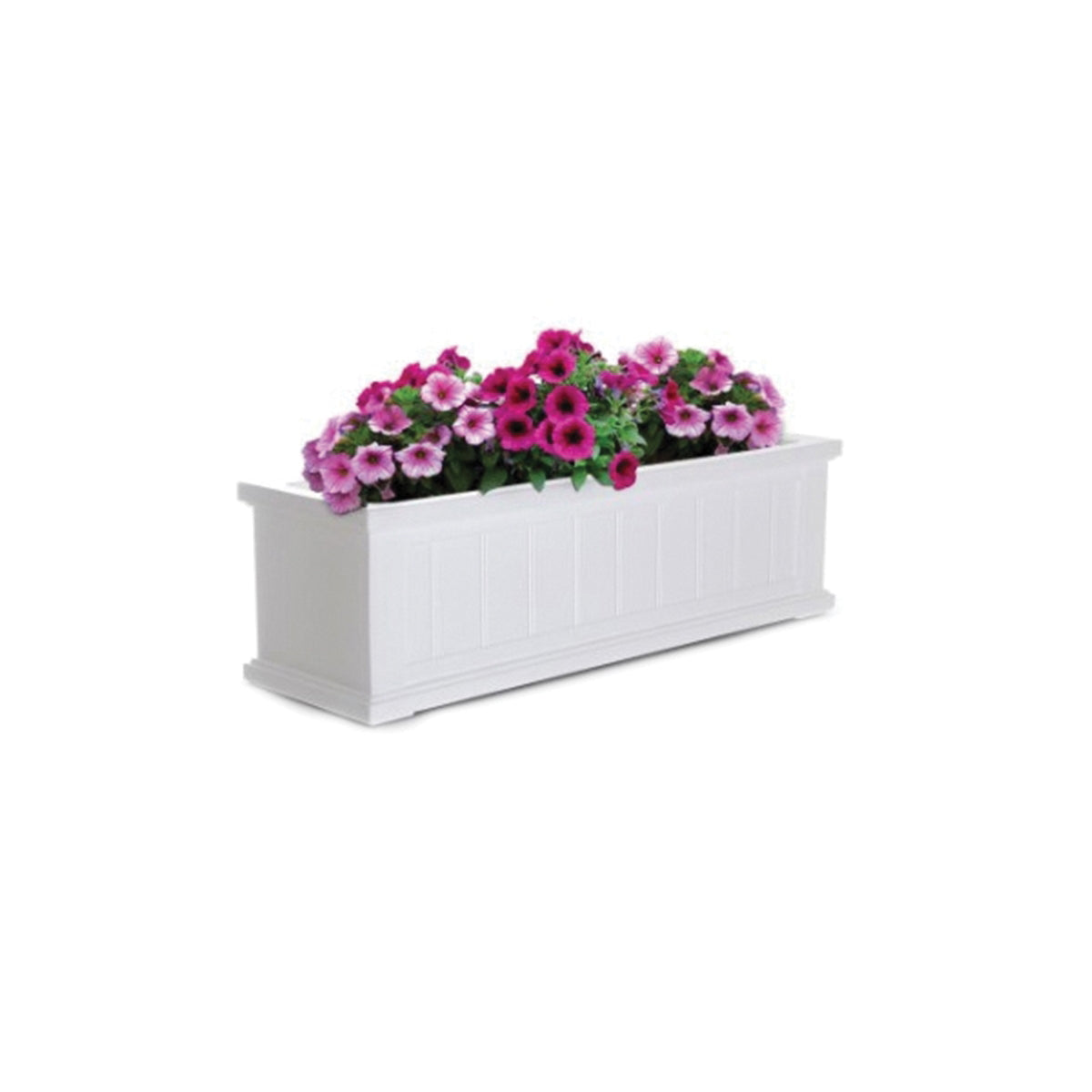 MAYNE Cape Cod 4840-W Window Box, 11 in W, 36 in D, Double Wall Design, Polyethylene, White