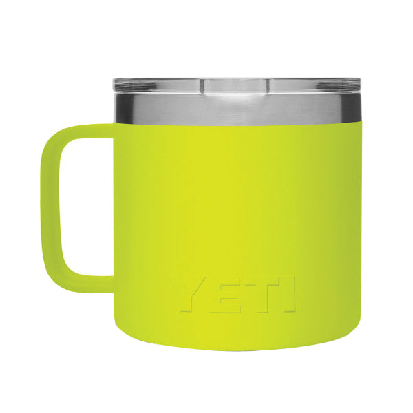 YETI Rambler 21071500222 Mug, Vacuum-Insulated with Standard Lid, 14 oz Capacity, Stainless Steel, Chartreuse