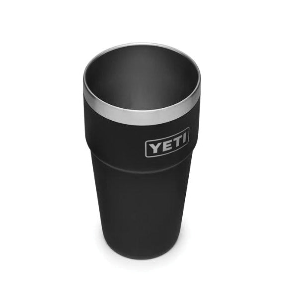 YETI Rambler Series 21071300241 Stackable Pint Tumbler, 16 oz Capacity, Stainless Steel, Black, Insulated