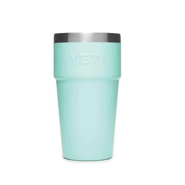 YETI Rambler Series 21071300240 Stackable Pint Tumbler, 16 oz Capacity, Stainless Steel, Seafoam, Insulated