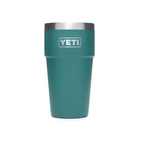 YETI Rambler Series 21071300253 Stackable Pint Tumbler, 16 oz Capacity, Stainless Steel, River Green, Insulated
