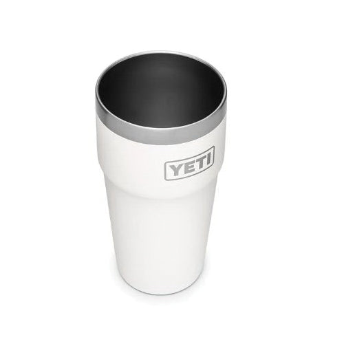 YETI Rambler Series 21071300245 Stackable Pint Tumbler, 16 oz Capacity, Stainless Steel, White, Insulated