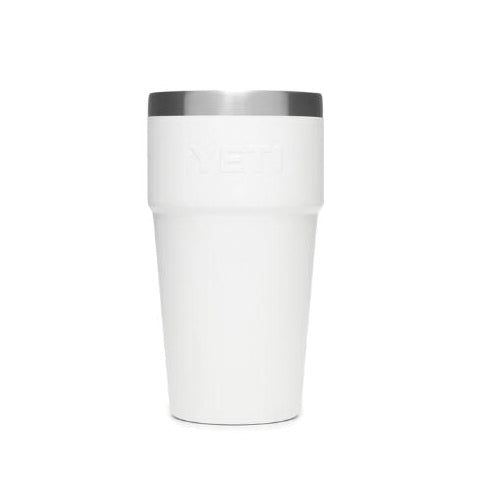 YETI Rambler Series 21071300245 Stackable Pint Tumbler, 16 oz Capacity, Stainless Steel, White, Insulated