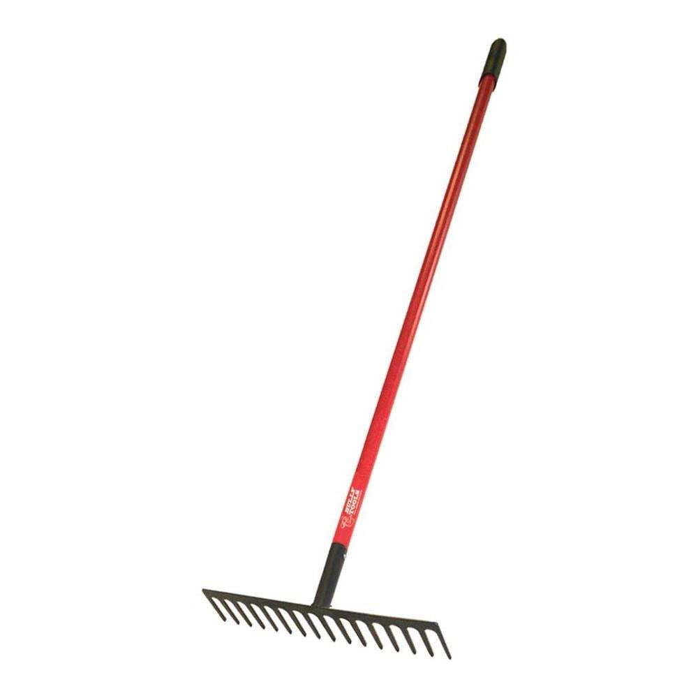 BULLY Tools 92301 Level Head Rake, 14-Tine, Steel Tine, 66 in L Handle