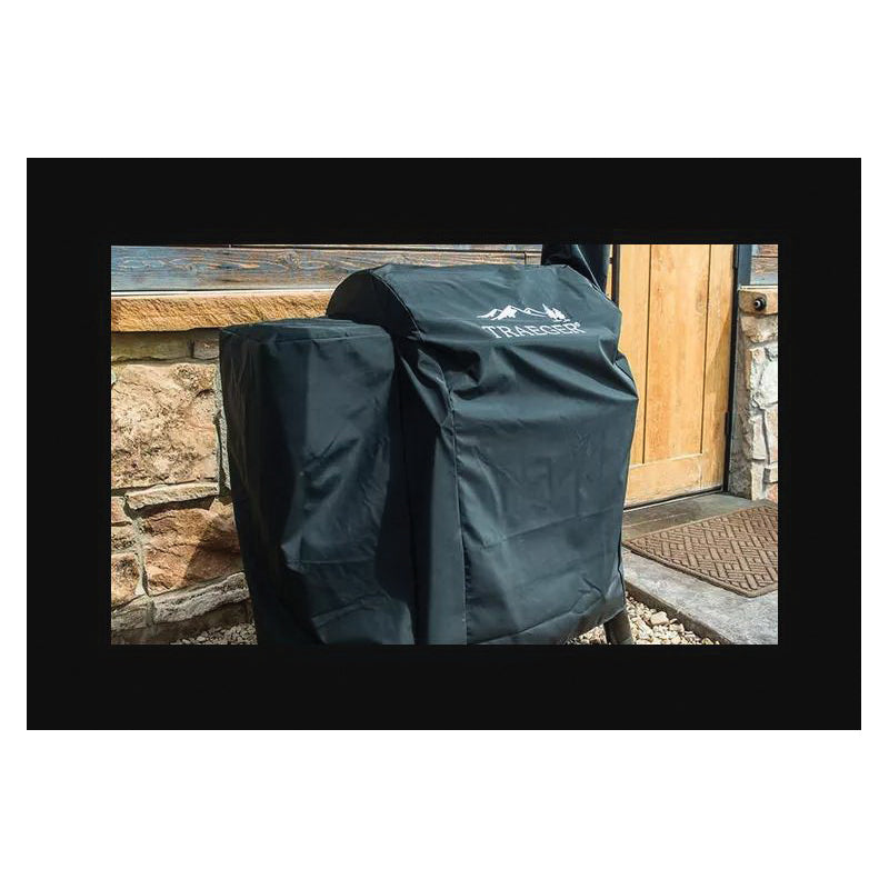 Traeger 1300 BAC360 Grill Cover, 58 in D, 28 in W, 51 in H, Polyester, Gray