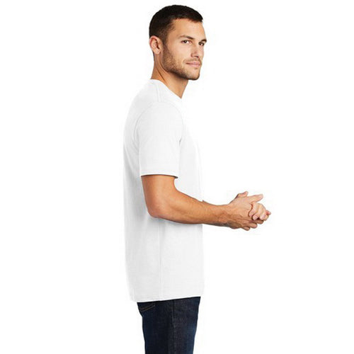 DISTRICT Perfect Weight Series DT104W2XL T-Shirt, 2XL, Cotton, Bright White, Rib-Knit Collar, Short Sleeve