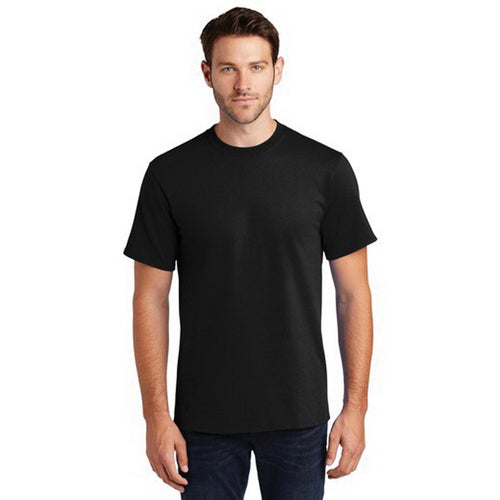 PORT & COMPANY Essential Series PC61B3XL T-Shirt, XL, Cotton, Jet Black, Rib-Knit Collar, Short Sleeve