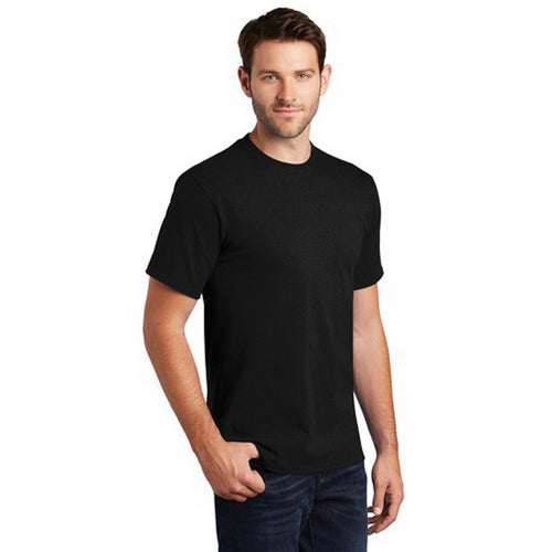 PORT & COMPANY Essential Series PC61B2S T-Shirt, S, Cotton, Jet Black, Rib-Knit Collar, Short Sleeve