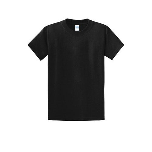 PORT & COMPANY Essential Series PC61B2S T-Shirt, S, Cotton, Jet Black, Rib-Knit Collar, Short Sleeve