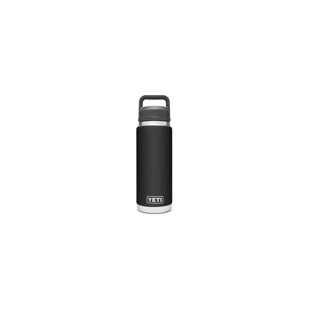 YETI Rambler Series 21071200004 Water Bottle, 26 oz Capacity, Stainless Steel, Black, Leak-Proof Lid