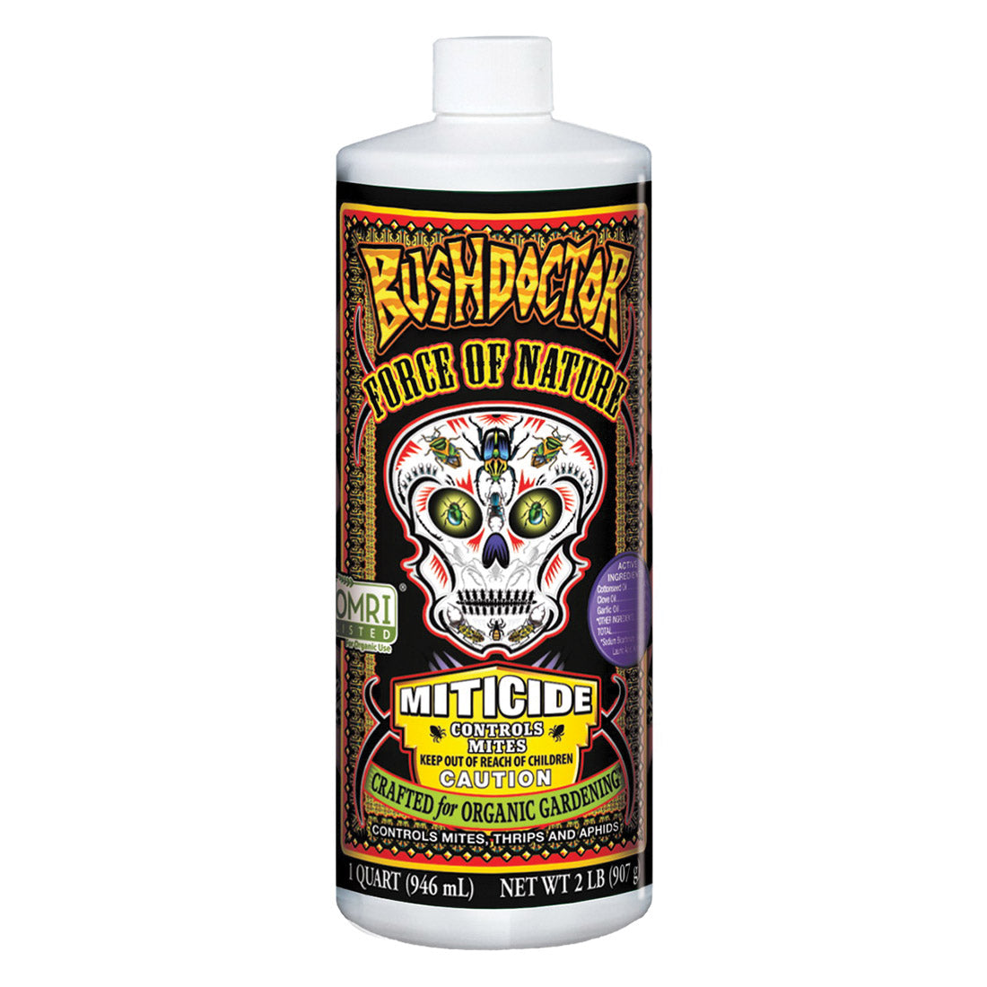 BUSH DOCTOR Force of Nature 290121 Miticide, Spray Application, Indoor, Outdoor, 1 qt