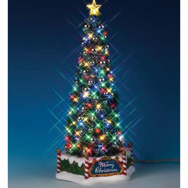 Lemax 84350 Christmas Specialty Decoration, 13.27 in H, New Majestic Tree, Plastic/Electronic Components, LED Bulb