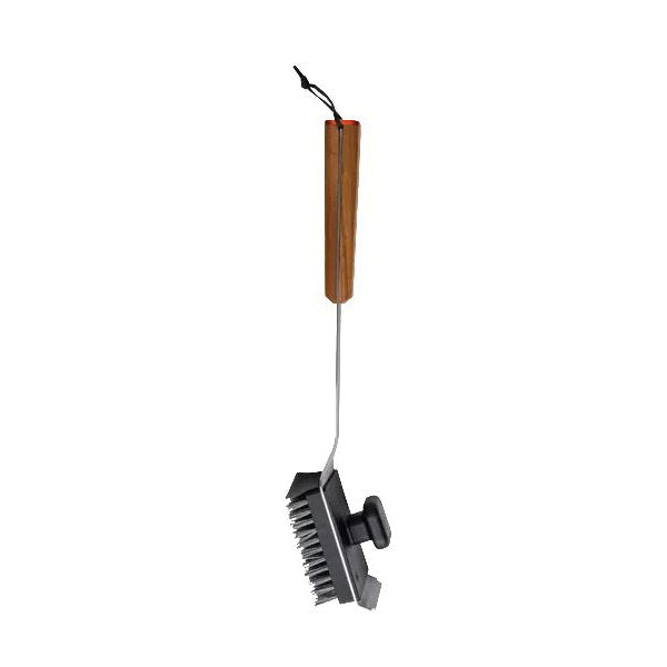 Traeger BAC537 Grill Cleaning Brush, Nylon Bristle, Wood Handle, Dual-Grip Handle