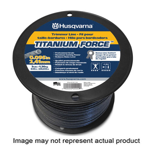 Husqvarna Titanium Force 639 00 51-14 Trimmer Line, 0.080 in Dia, 1200 ft L, Co-Polymer