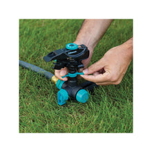 Load image into Gallery viewer, Gilmour 821933-1001 Sprinkler Spike with On/Off Switch, Spigot, 43 ft, Circular, Adjustable Nozzle, Metal/Plastic
