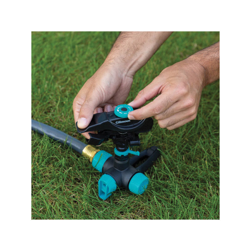 Gilmour 821933-1001 Sprinkler Spike with On/Off Switch, Spigot, 43 ft, Circular, Adjustable Nozzle, Metal/Plastic