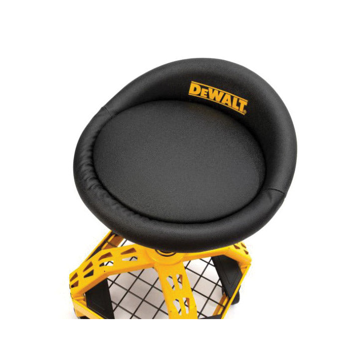 DeWALT 41562 Shop Stool with Caster, 300 lb, 22-1/2 to 26-3/4 in H Adjustable, 15-3/4 in OAL, Steel Frame