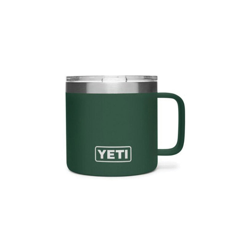 YETI Rambler 21071500347 Mug, Vacuum-Insulated with Standard Lid, 14 oz Capacity, Stainless Steel, Northwoods Green
