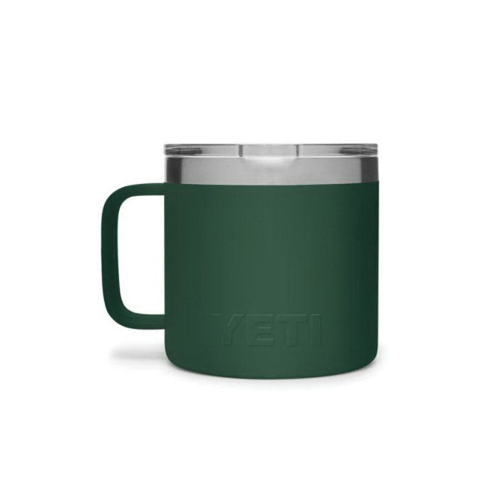 YETI Rambler 21071500347 Mug, Vacuum-Insulated with Standard Lid, 14 oz Capacity, Stainless Steel, Northwoods Green
