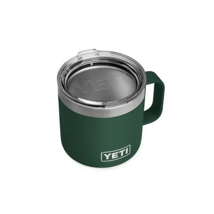 YETI Rambler 21071500347 Mug, Vacuum-Insulated with Standard Lid, 14 oz Capacity, Stainless Steel, Northwoods Green