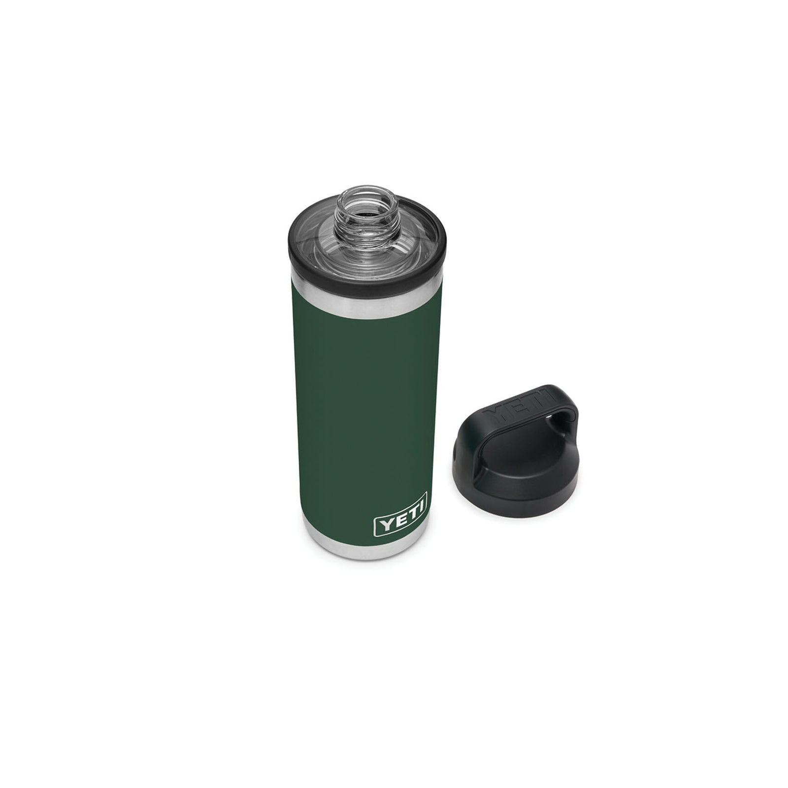 YETI Rambler 21071060033 Vacuum Insulated Bottle with Chug Cap, 18 oz Capacity, Stainless Steel, Northwoods Green