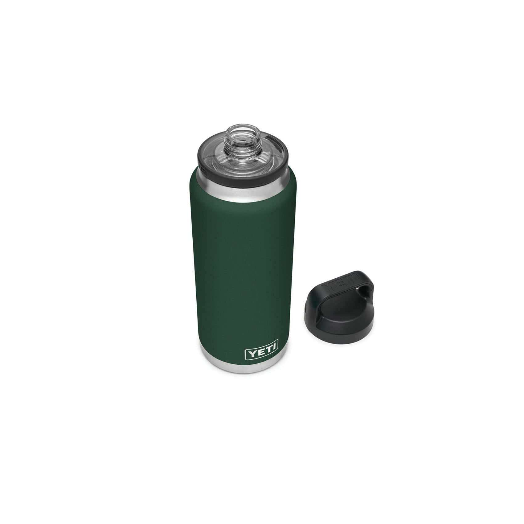 YETI Rambler 21071070029 Vacuum Insulated Bottle with Chug Cap, 36 oz Capacity, Stainless Steel, Northwoods Green