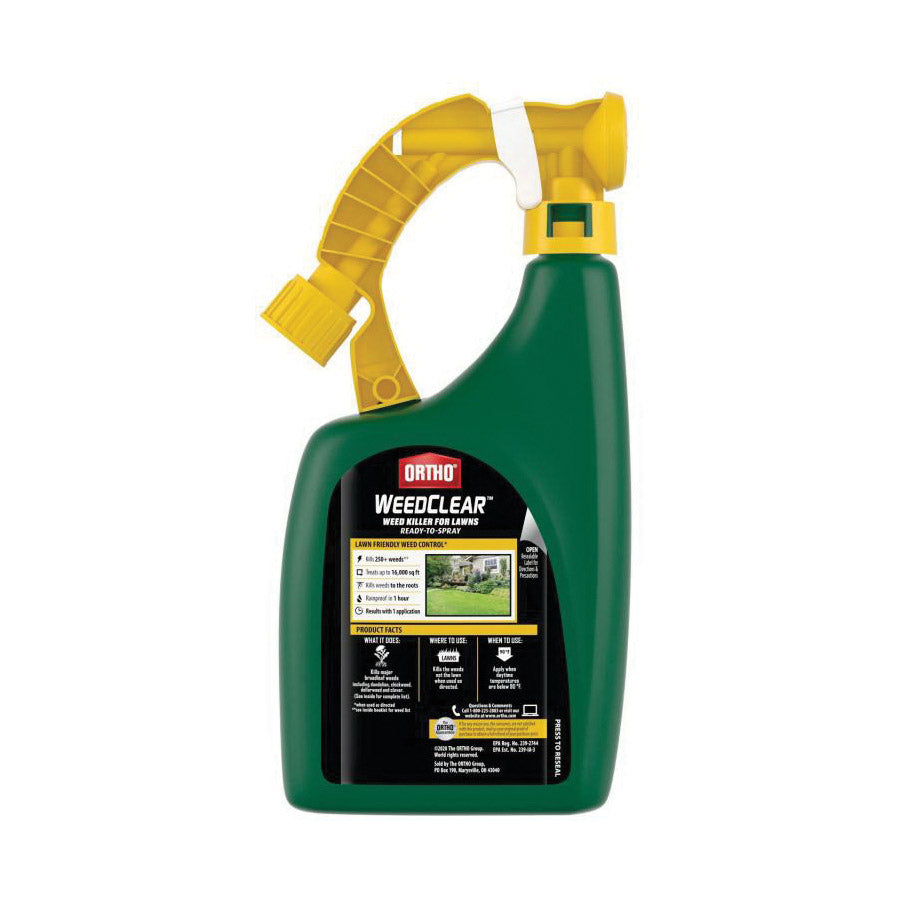 Ortho WeedClear 0204910 RTU Lawn Weed Killer, Liquid, Spray Application, 32 oz Bottle