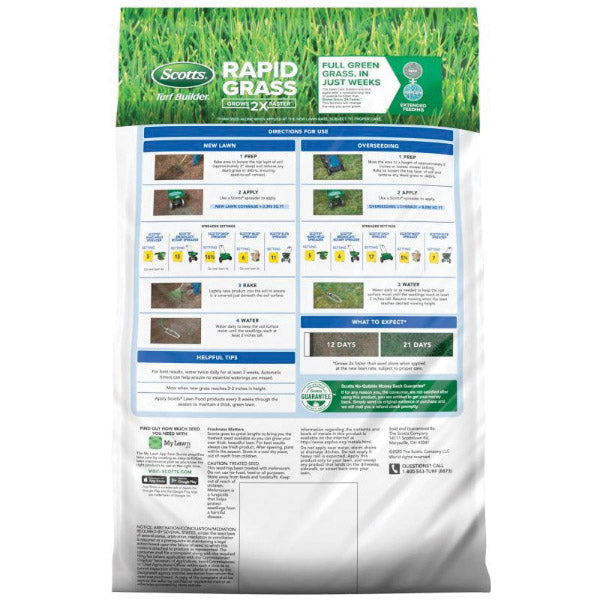 Scotts Turf Builder 18213 Rapid Grass Seed Mix, 5.6 lb Bag