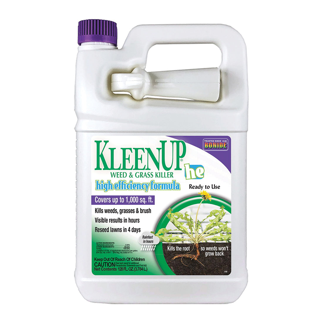 Bonide KleenUp he 758 Weed and Grass Killer Ready-To-Use, Liquid, Off-White/Yellow, 1 gal