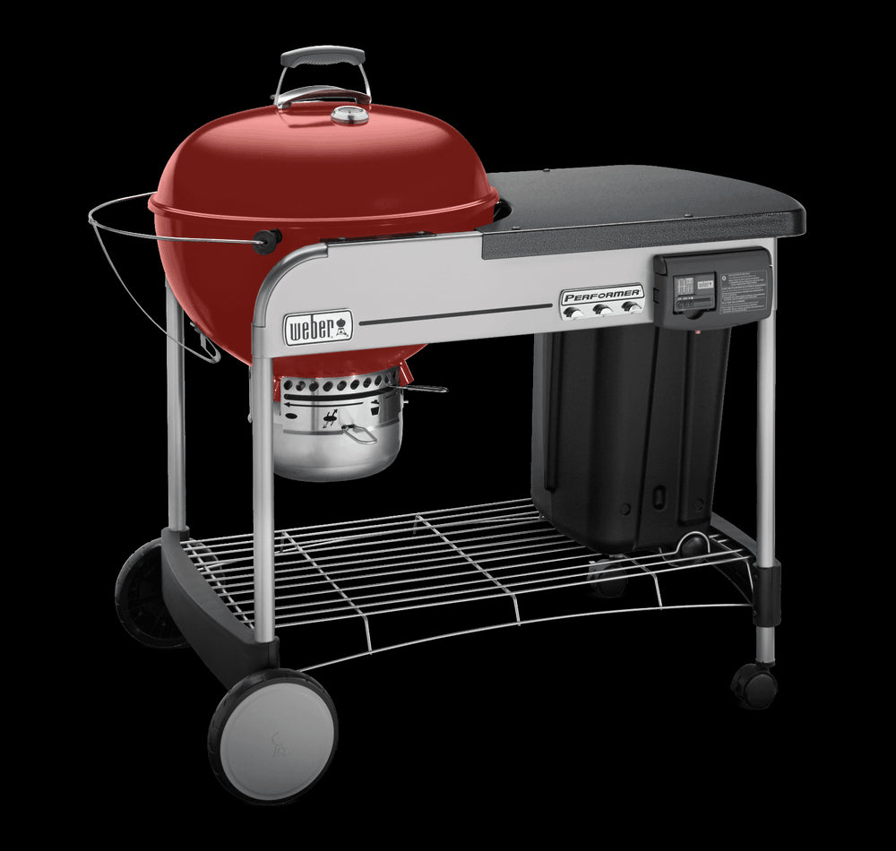 Weber Performer Deluxe 15503001 Charcoal Grill, 363 sq-in Primary Cooking Surface, Crimson