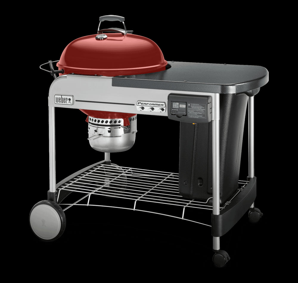 Weber Performer Deluxe 15503001 Charcoal Grill, 363 sq-in Primary Cooking Surface, Crimson