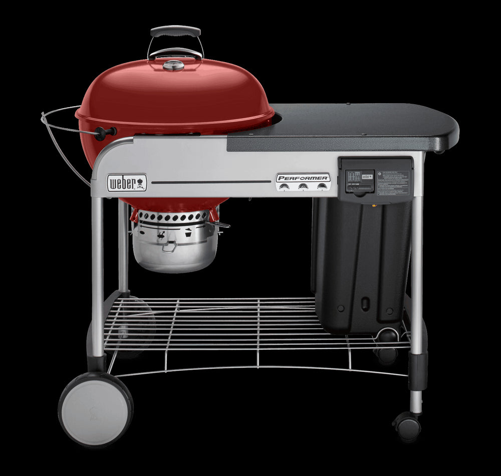 Weber Performer Deluxe 15503001 Charcoal Grill, 363 sq-in Primary Cooking Surface, Crimson