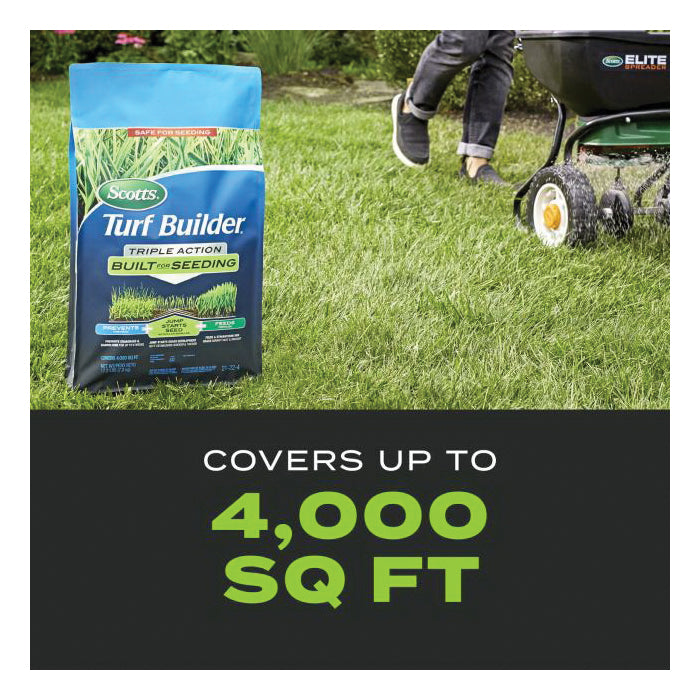 Scotts 23001 Triple-Action Lawn Fertilizer, 17.3 lb Bag, Solid, 21-22-4 N-P-K Ratio