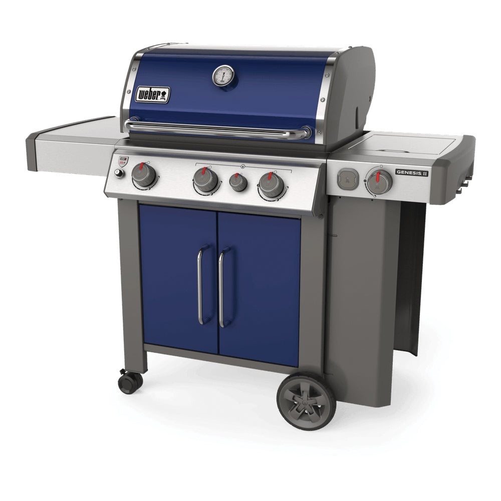 Weber GENESIS II E-335, 61086001 Gas Grill, Liquid Propane, 3-Burner, Deep Ocean Blue