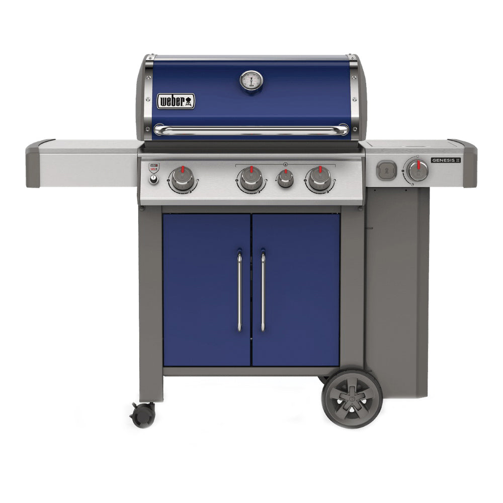 Weber GENESIS II E-335, 61086001 Gas Grill, Liquid Propane, 3-Burner, Deep Ocean Blue