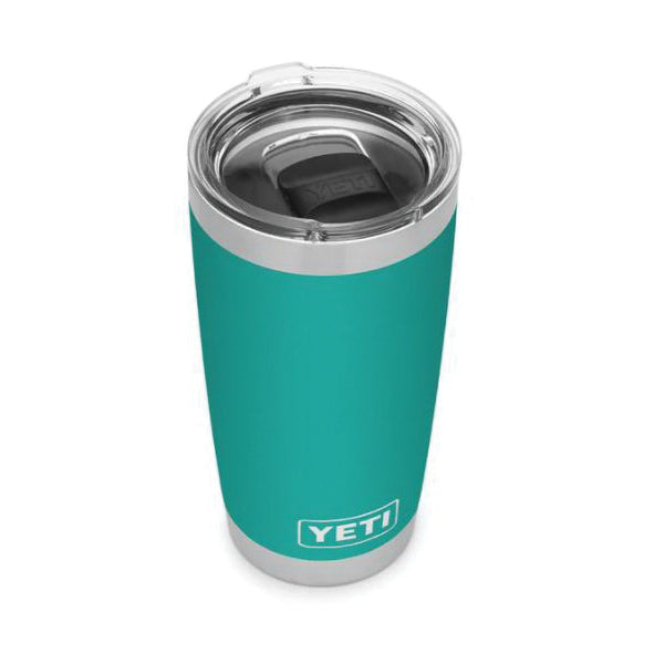 YETI Rambler 21070060075 Tumbler, 20 oz Capacity, MagSlider Lid, Stainless Steel, Insulated, Aquifer Blue