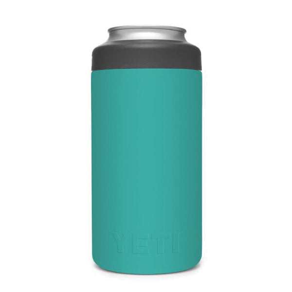 YETI Rambler 21071500493 Colster Tall Can Insulator, 3 in Dia x 6 in H, 16 oz Can/Bottle, Stainless Steel, Aquifer Blue