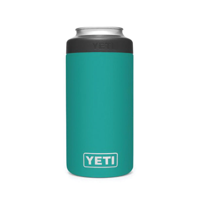 YETI Rambler 21071500493 Colster Tall Can Insulator, 3 in Dia x 6 in H, 16 oz Can/Bottle, Stainless Steel, Aquifer Blue