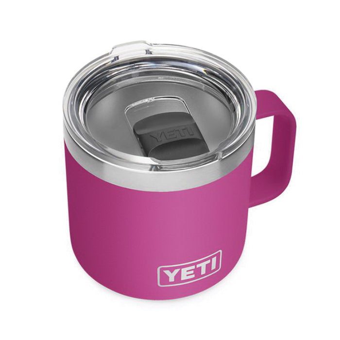 YETI Rambler 21071500556 Mug, Vacuum-Insulated,  14 oz Capacity, MagSlider Lid, Stainless Steel, Prickly Pear Pink