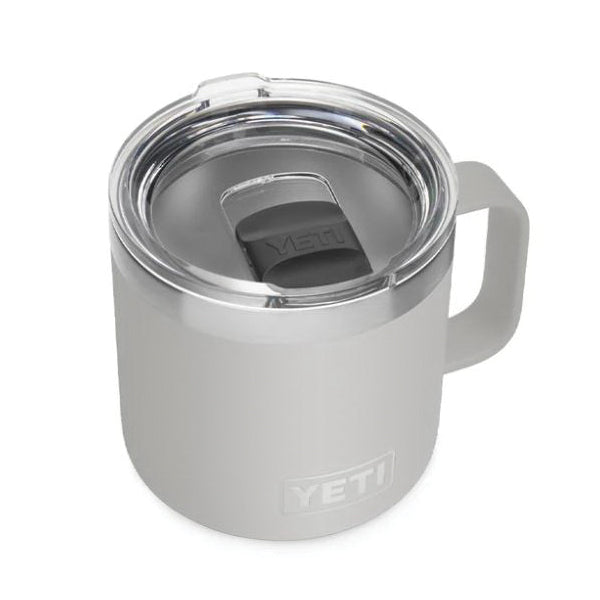 YETI Rambler 21071500498 Mug, Vacuum-Insulated, 14 oz Capacity, Standard lid, Stainless Steel, Granite Gray