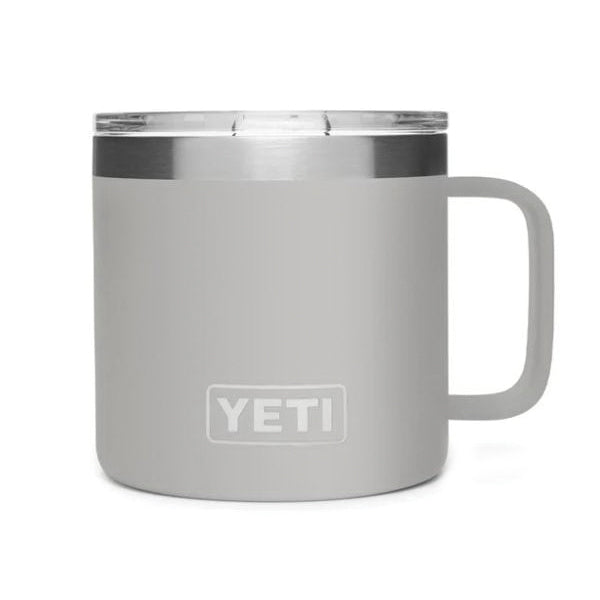 YETI Rambler 21071500498 Mug, Vacuum-Insulated, 14 oz Capacity, Standard lid, Stainless Steel, Granite Gray