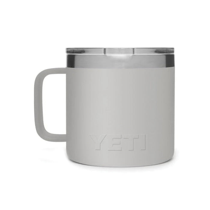 YETI Rambler 21071500498 Mug, Vacuum-Insulated, 14 oz Capacity, Standard lid, Stainless Steel, Granite Gray
