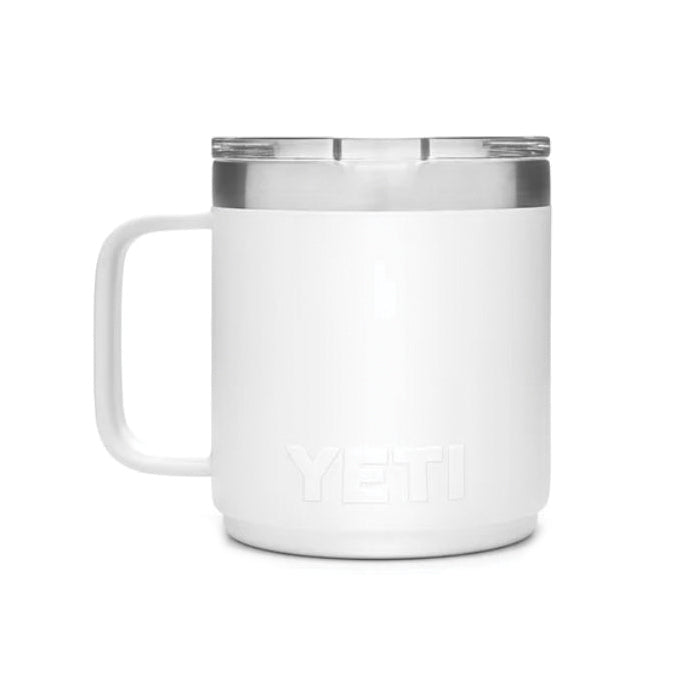 YETI Rambler 21071500576 Stackable Mug, 10 oz Capacity, MagSlider Lid, Insulated, Stainless Steel, White