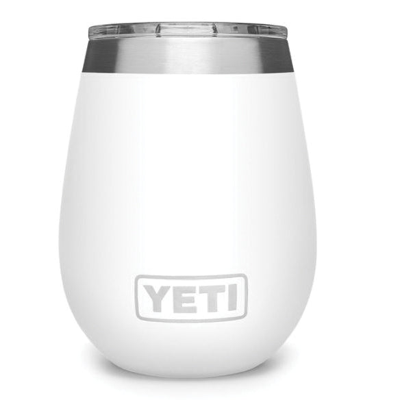 YETI Rambler Series 21071500586 Wine Tumbler, 10 oz Capacity, MagSlider Lid, Stainless Steel, White, Insulated