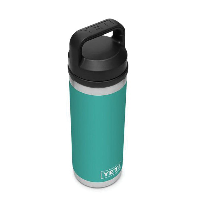 YETI Rambler 21071060040 Vacuum Insulated Bottle with Chug Cap, 18 oz Capacity, Stainless Steel, Aquifer Blue