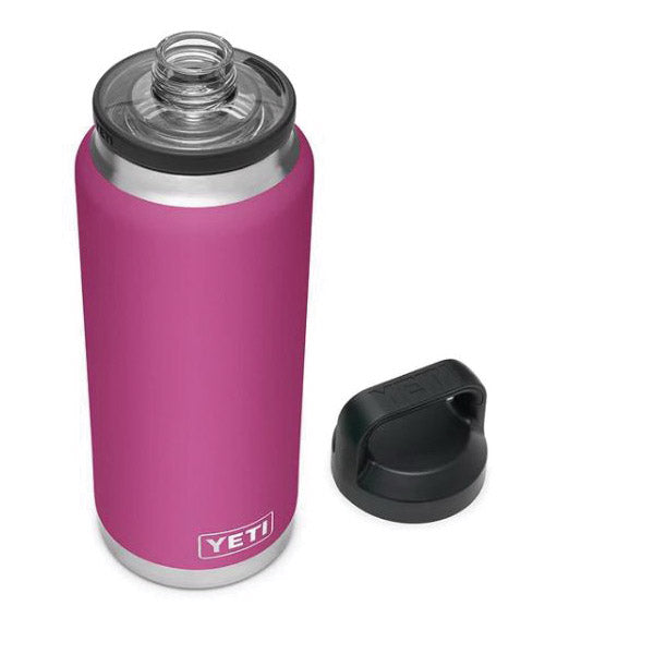 YETI Rambler 21071070030 Vacuum Insulated Bottle with Chug Cap, 36 oz Capacity, Stainless Steel, Prickly Pear Pink