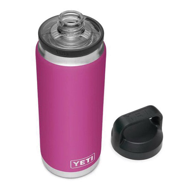 YETI Rambler 21071200045 Vacuum Insulated Bottle with Chug Cap, 26 oz Capacity, Stainless Steel, Prickly Pear Pink