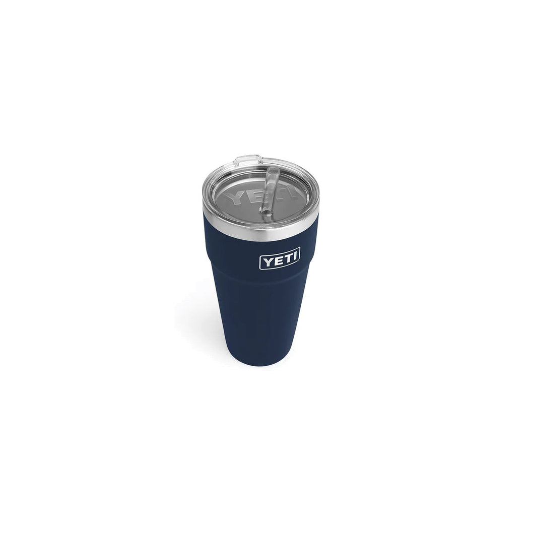 YETI Rambler 21071500645 Stackable Cup, 26 oz, Vacuum Insulated, Stainless Steel with Straw Lid, Navy